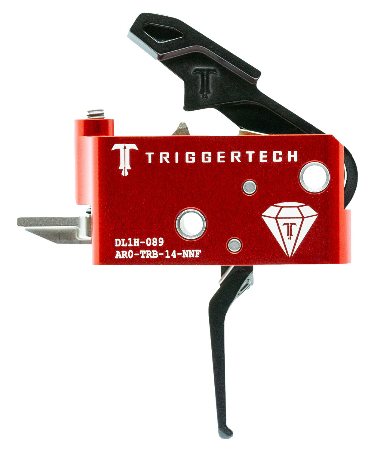 (RED) TriggerTech AROTRB14NNF Diamond Two-Stage Flat Trigger with 1.50-4 lbs Draw Weight for AR-15 Right