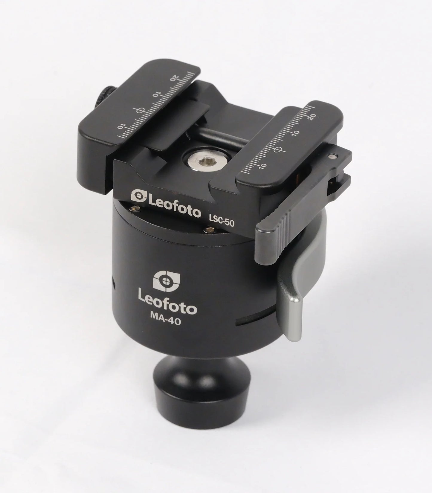 Leofoto MA-40SC 40mm Lever-Control Rapid Lock Ball Head With Dual Arca / Picatinny Clamp