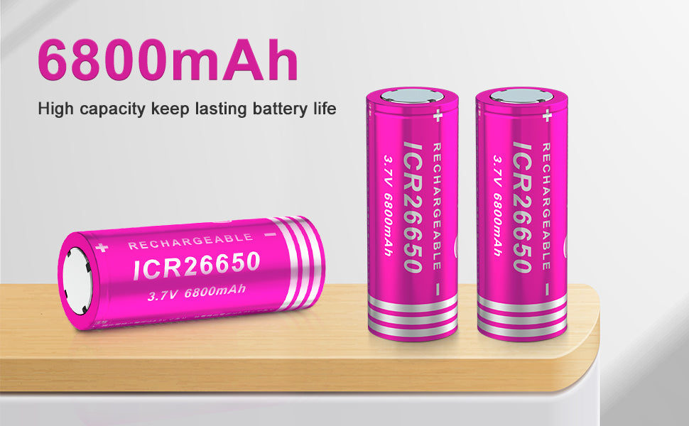 Powang 26650 Battery - 2 Pack