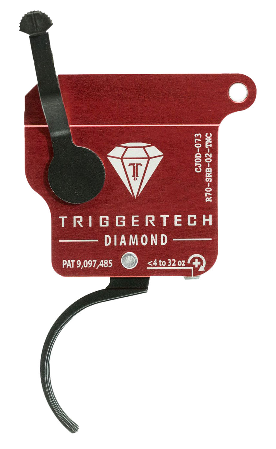 (RED) TriggerTech R70SRB02TNC Diamond Without Bolt Release Single-Stage Traditional Curved Trigger with 0.30-2 lbs Draw Weight for Remington 700 Right