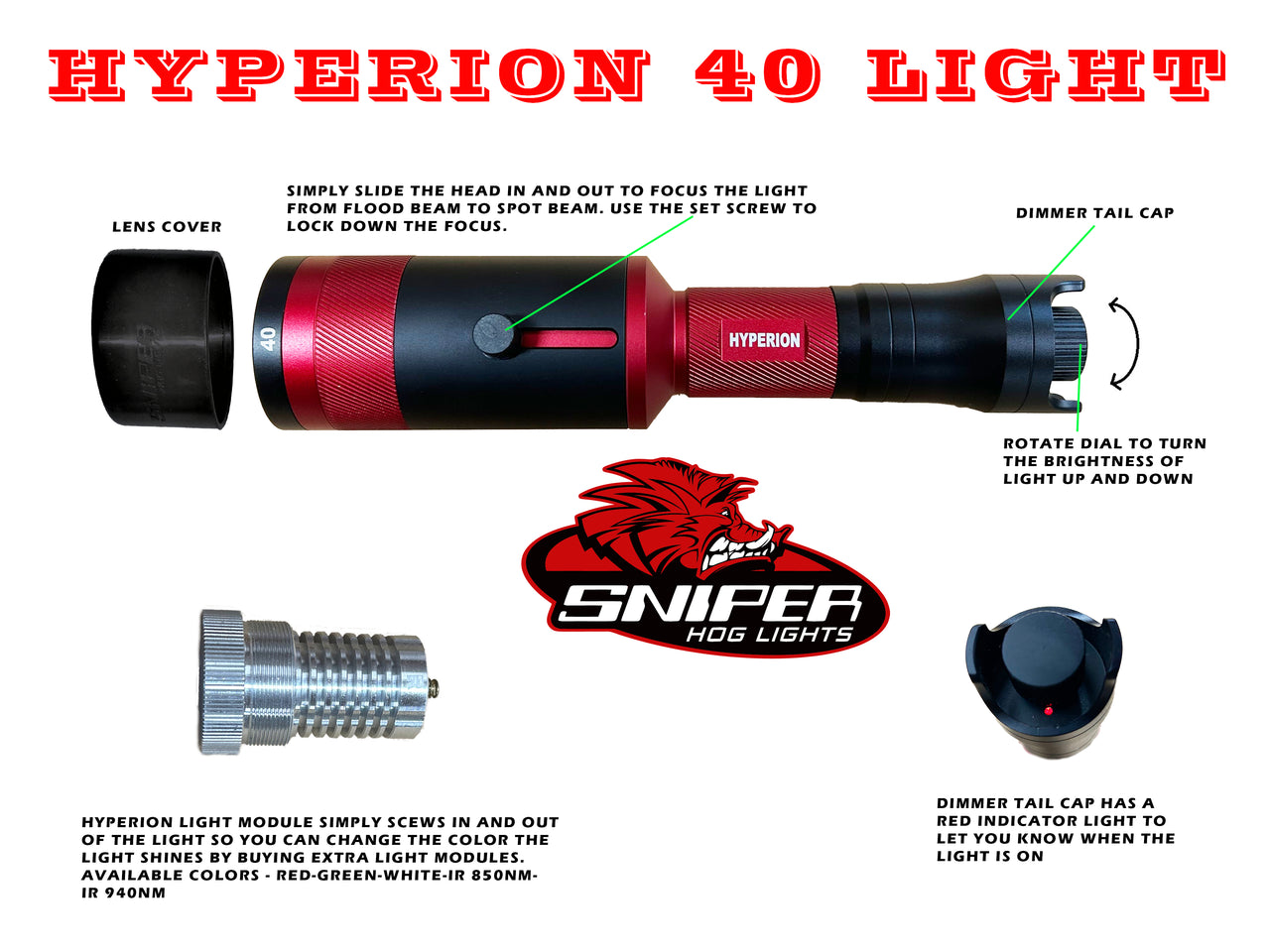 Sniper Hog Lights Night Vision Scope Sniper Hog Lights Hyperion 40 Gun Hunters Kit