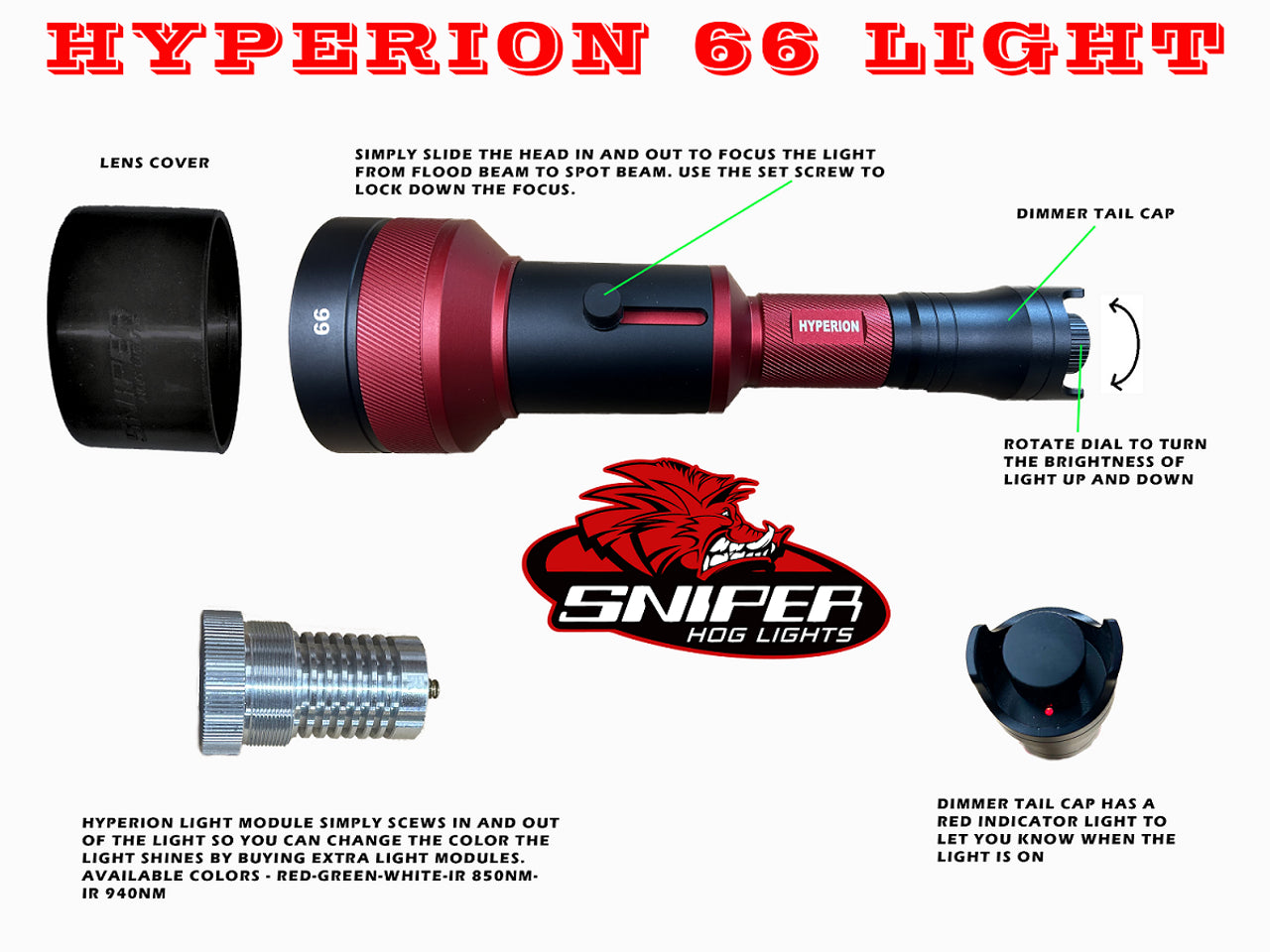 Sniper Hog Lights Night Vision Scope Sniper Hog Lights Hyperion 66 Gun Hunters Kit