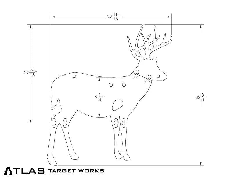 Midwest Thermal Optics Whitetail Deer Steel Target - 50% Scale
