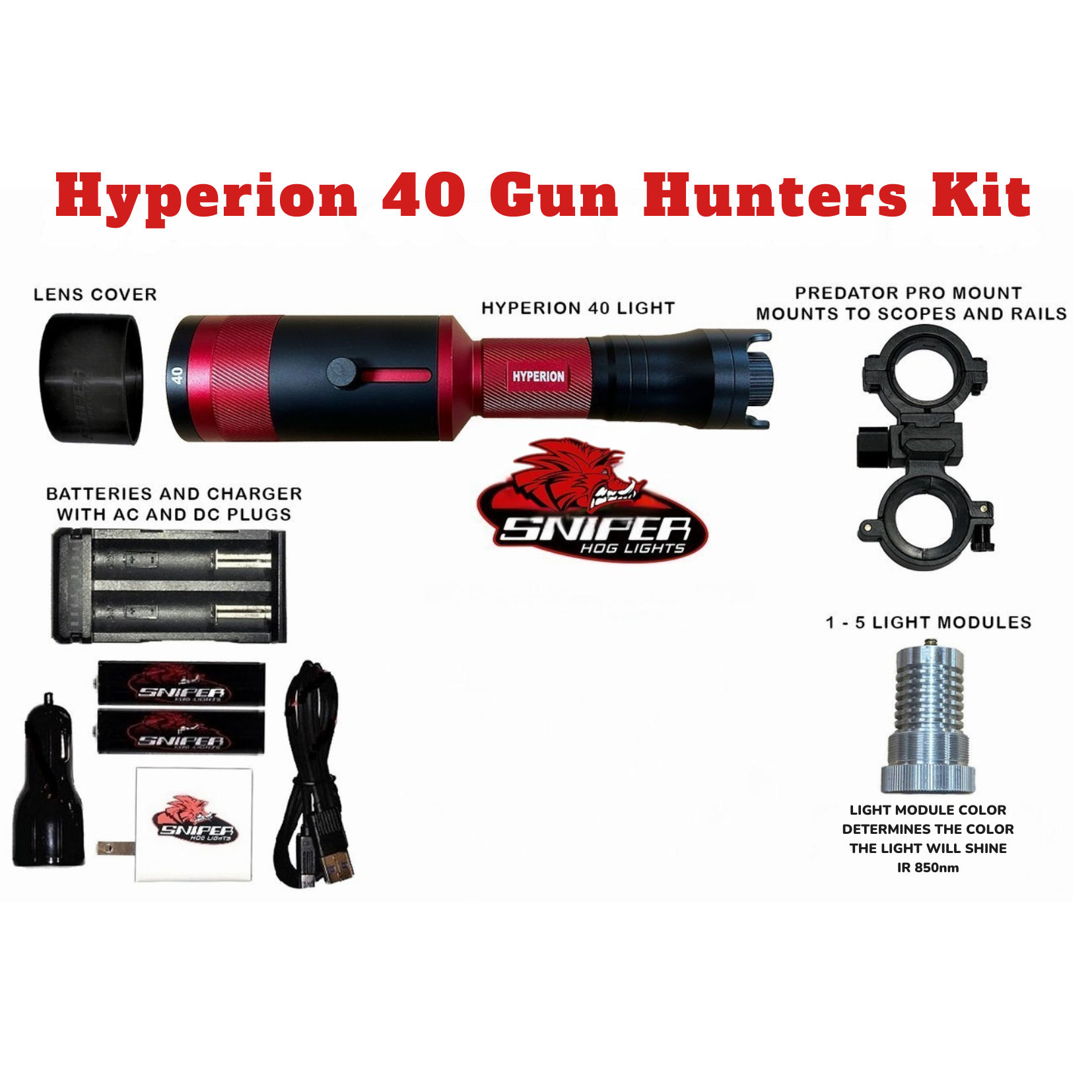 Sniper Hog Lights Night Vision Scope Sniper Hog Lights Hyperion 40 Gun Hunters Kit