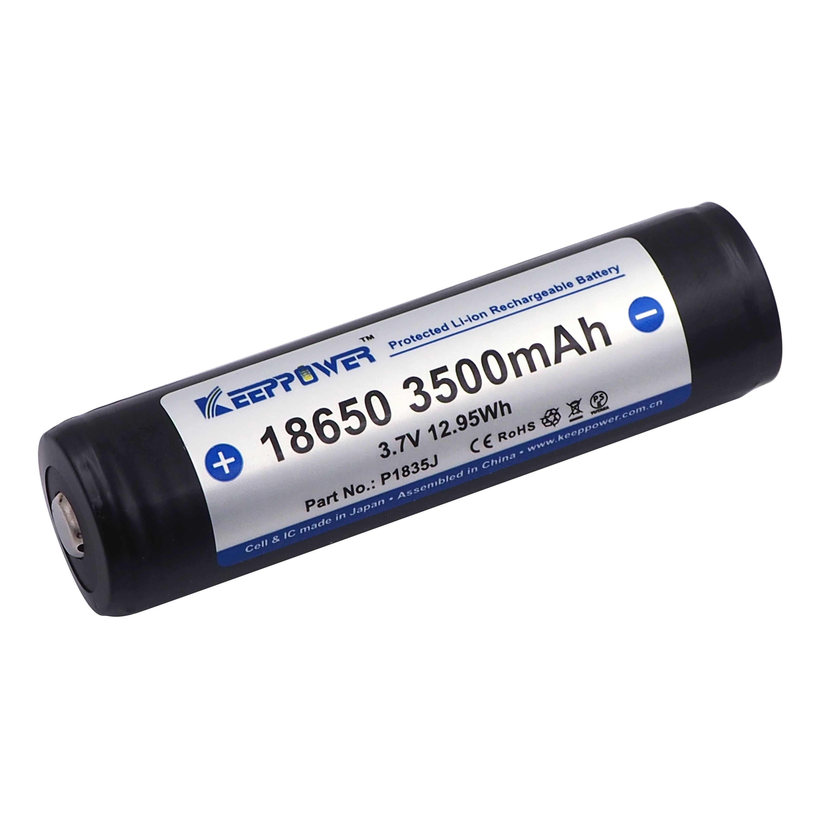 KEEPPOWER KeepPower 18650 Protected Li-ion Rechargable Batteries (2 pack) P1835J