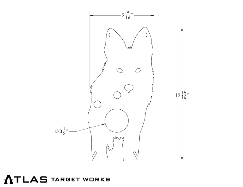 (Full Size) Front Facing Coyote Reactive Target W/ Legs