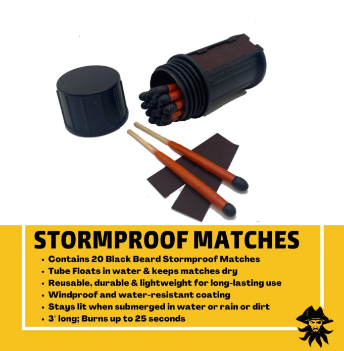 Black Beard Storm Proof Matches (Wind & Water)