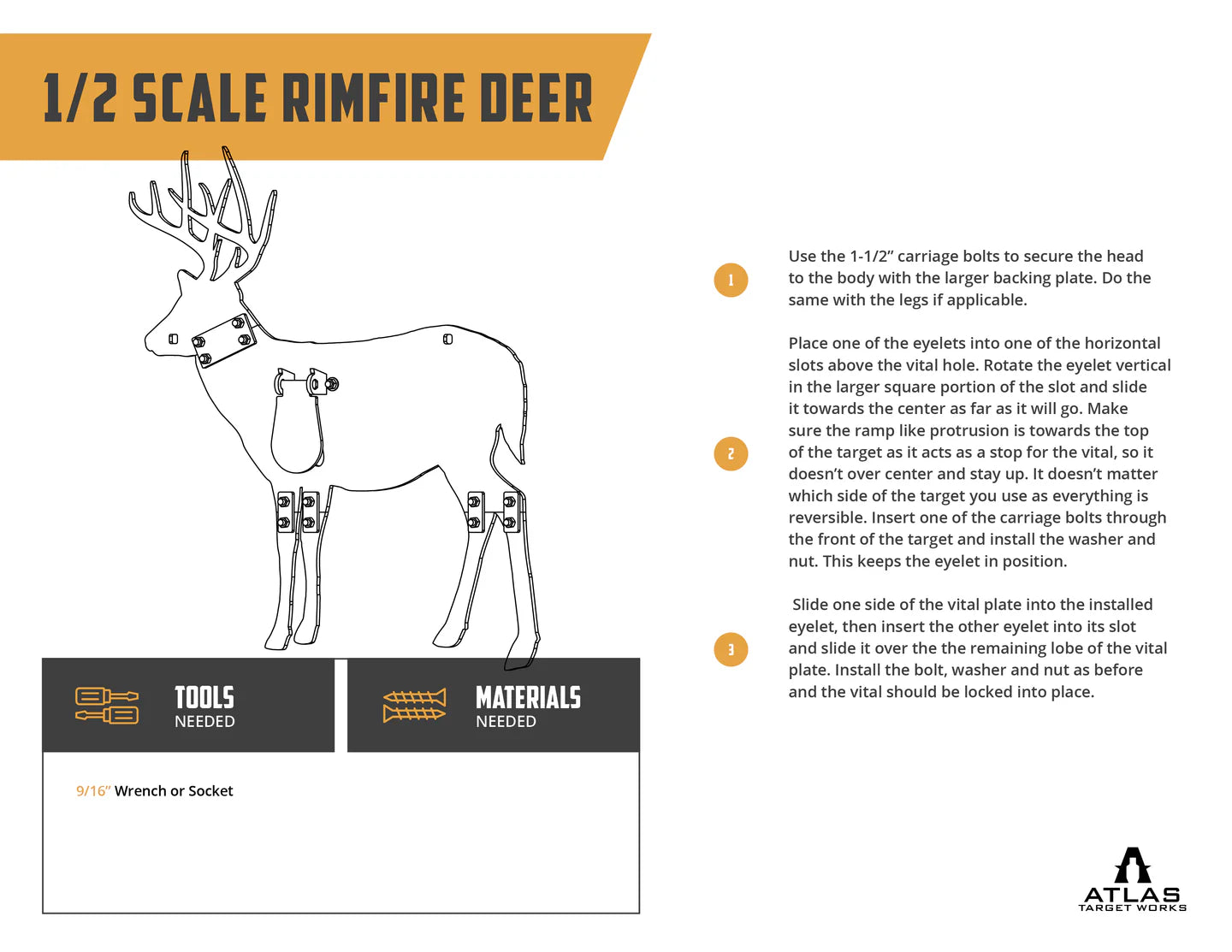 Midwest Thermal Optics Whitetail Deer Steel Target - 50% Scale