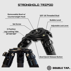 Double Tap Ind Tripod 🔥 Sale Double Tap Ind Stronghold Carbon Fiber Tripod + Leveling Head