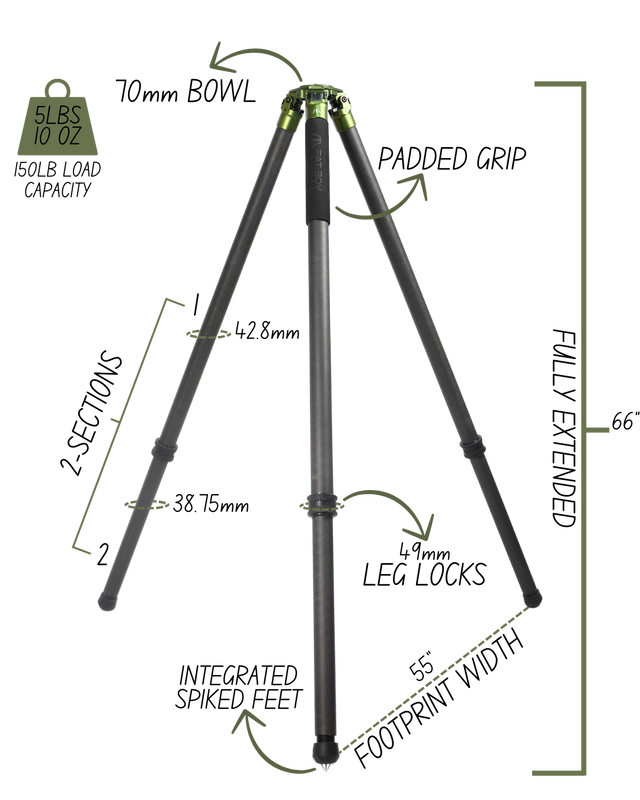 FatBoy Tripods tripod Fat Boy Traverse Two Section Tripod