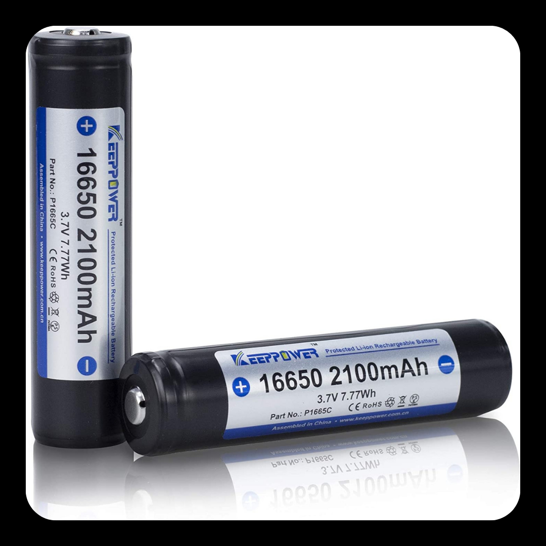 APEX 3D KeepPower 16650 Protected Li-ion Rechargeable Batteries (2 Pack) P1665C