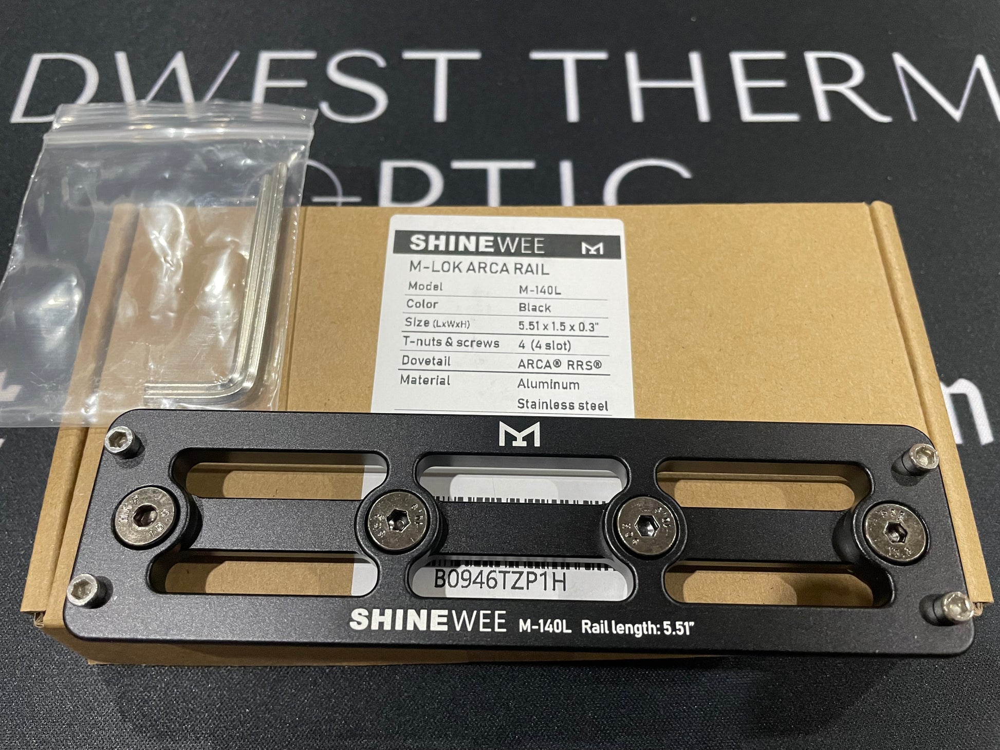 SHINEWEE Arca Rail 5.51” MLOK Tripod Mount Adapter Rifle Tripod Ballhead Quick Release Plate