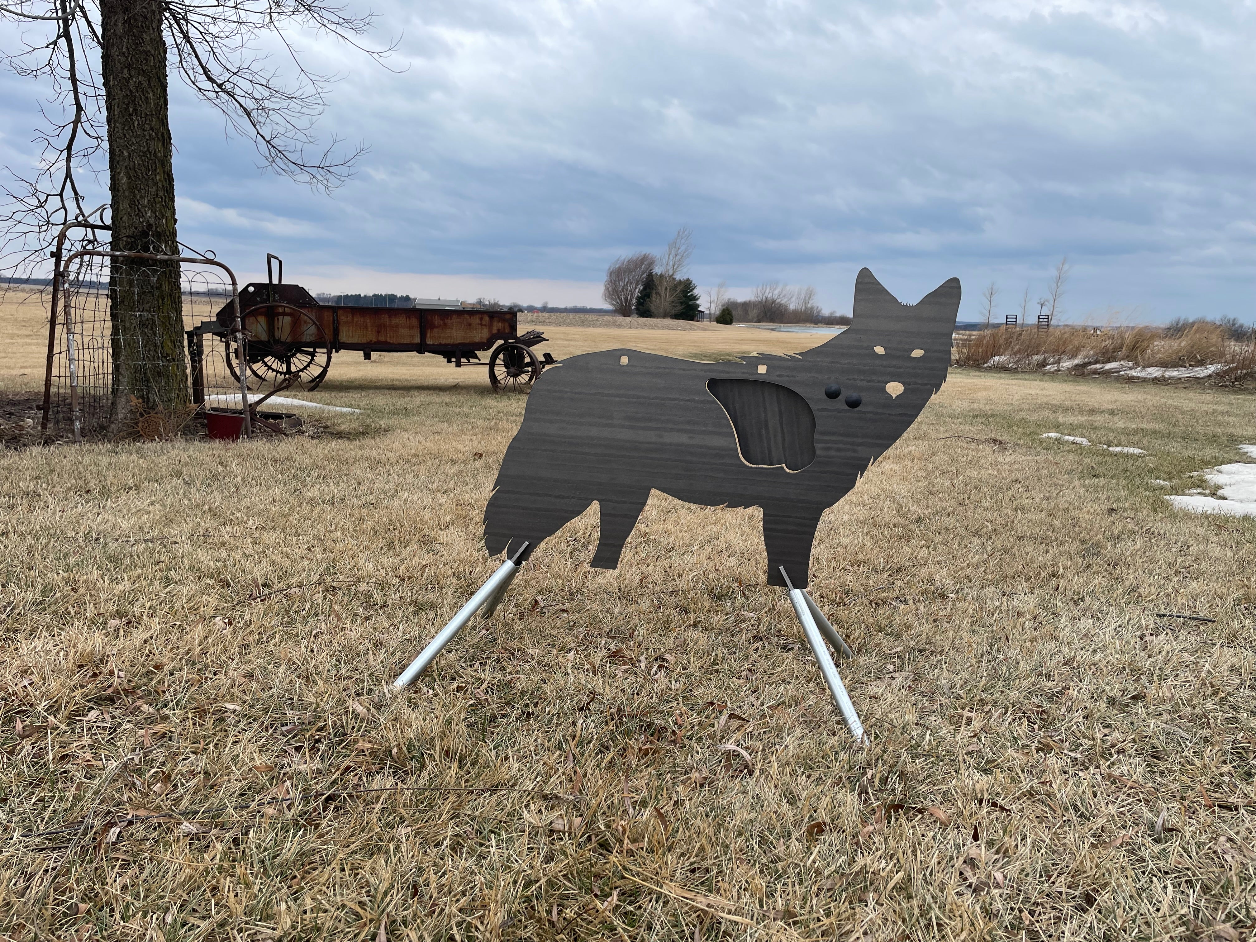 Atlas Targets Full Size SR500 Steel Side Profile Reactive Coyote Target W/ Legs
