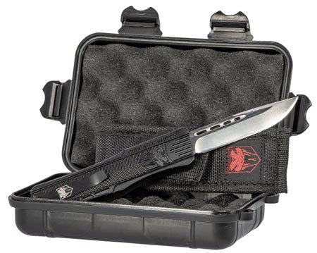 CobraTec Knives Medium 3" OTF Drop Point Plain D2 Steel Blade/Black Aluminum Handle Includes Side Button