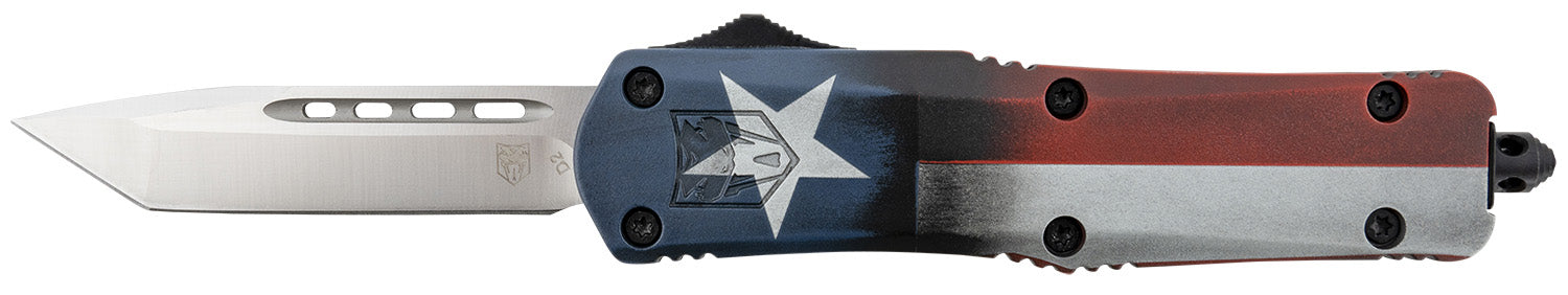 CobraTec CobraTec Knife - MEDIUM FS-3 CERAKOTE TEXAS FLAG - Tanto not serrated