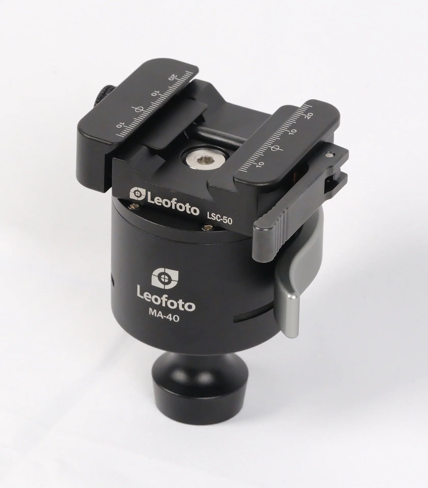Leofoto Leofoto MA-40 40mm Lever-Control Rapid Lock Ball Head With Dual Arca / Picatinny Clamp