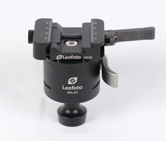 Leofoto MA-40SC Rifle 40mm Lever-Control Rapid Lock Ball Head With Dual Arca / Picatinny Clamp
