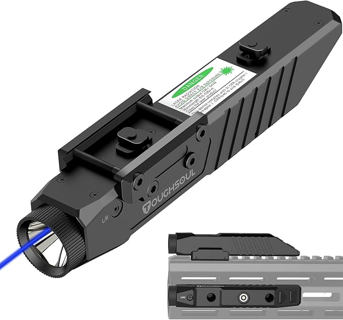 Midwest Thermal Optics Laser TOUGHSOUL Tactical Flashlight with Blue Laser Sight Combo (Blue)