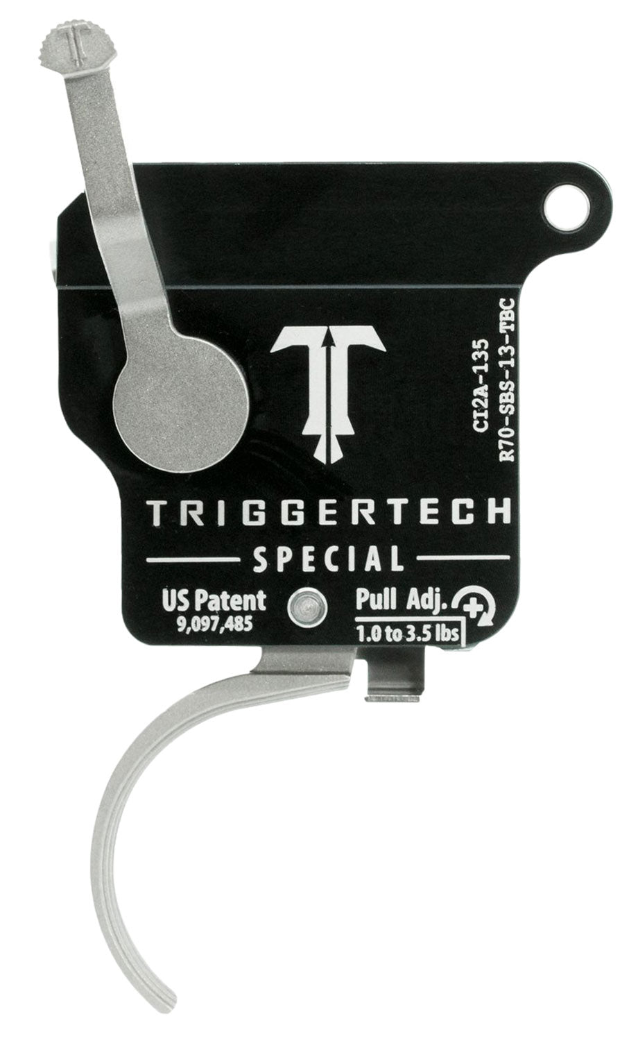Triggertech (BLACK) TriggerTech R70SBS13TBC Special Single-Stage Traditional Curved Trigger with 1-3.50 lbs Draw Weight for Remington 700 Right