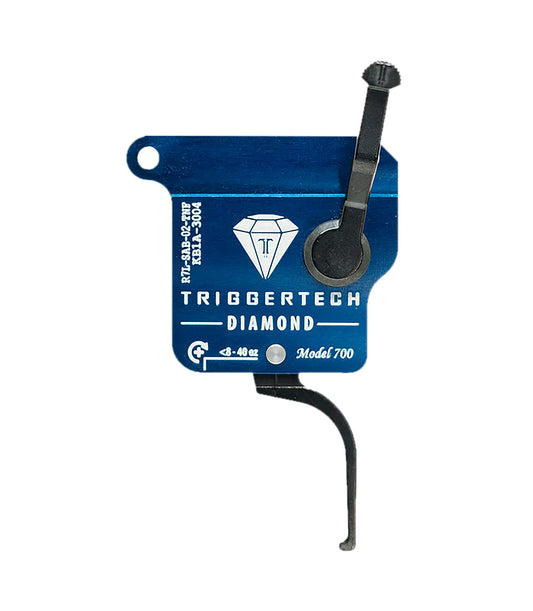 (BLUE) TriggerTech R7LSAB02TNF Diamond Black Flat Straight Fits Remington 700 Left Hand