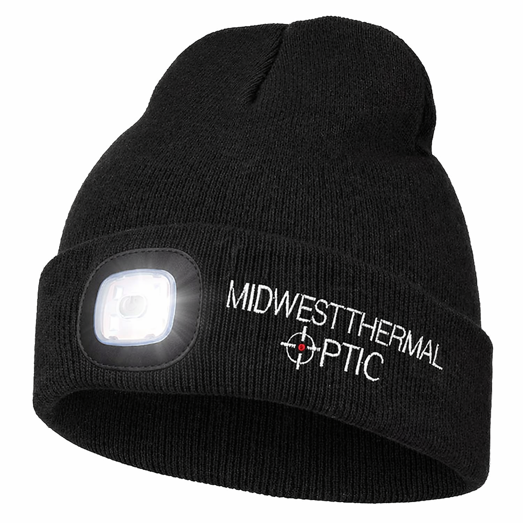 Midwest Thermal Optic Hat Midwest Thermal Optics LED Beanie – Rechargeable Lighted Winter Hat Black