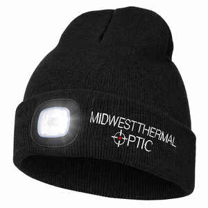 Midwest Thermal Optic Hat Midwest Thermal Optics LED Beanie – Rechargeable Lighted Winter Hat Black