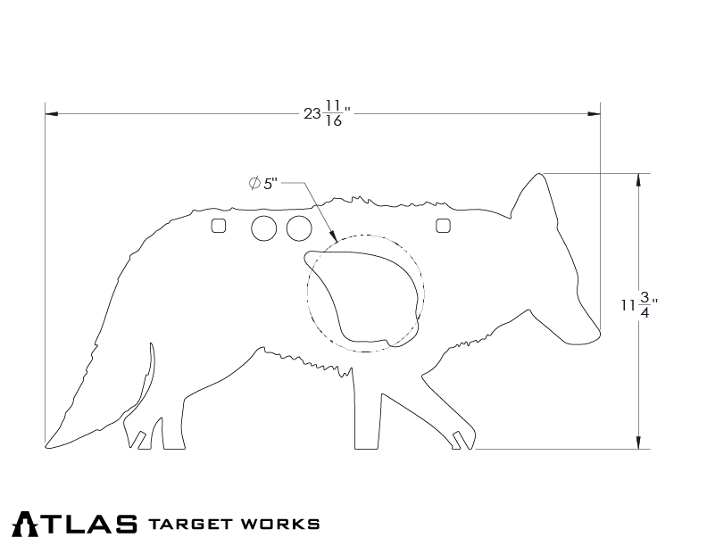 Atlas Targets AR500 Coyote Target W/ REACTIVE Vital - Small
