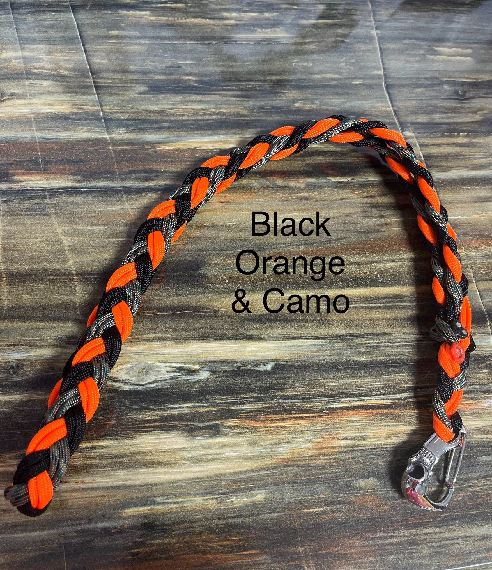 Life is Now Outdoors Life is Now Outdoors Paracord Remote or Scanner Lanyard Black Orange & Camo