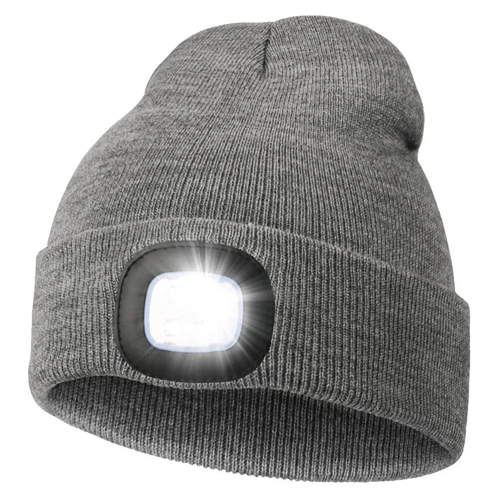 Midwest Thermal Optic Hat Midwest Thermal Optics LED Beanie – Rechargeable Lighted Winter Hat Grey