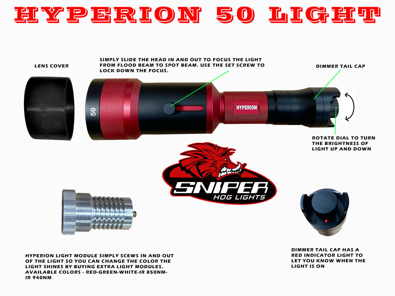 Sniper Hog Lights Hyperion 50 Gun Hunters Kit