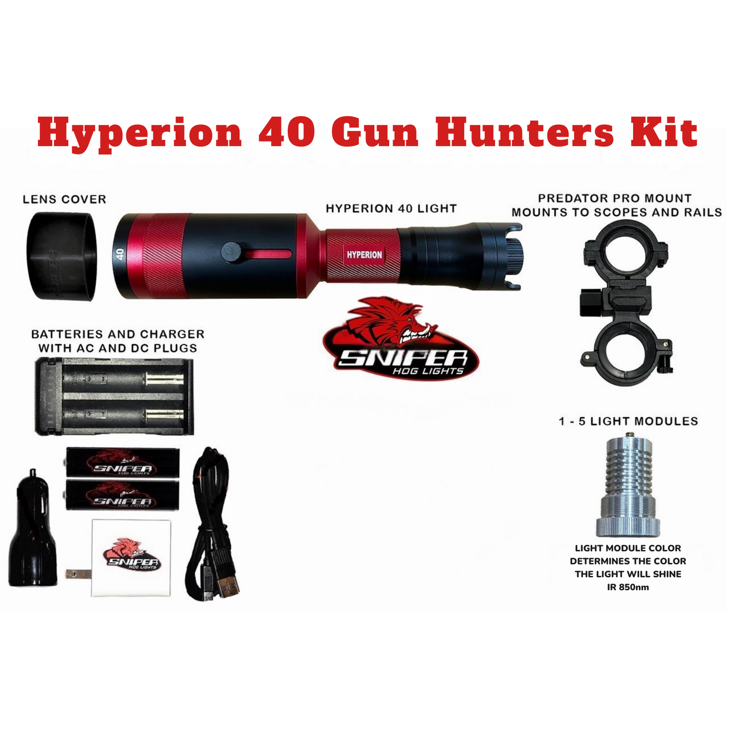 Sniper Hog Lights Hyperion 40 Gun Hunters Kit