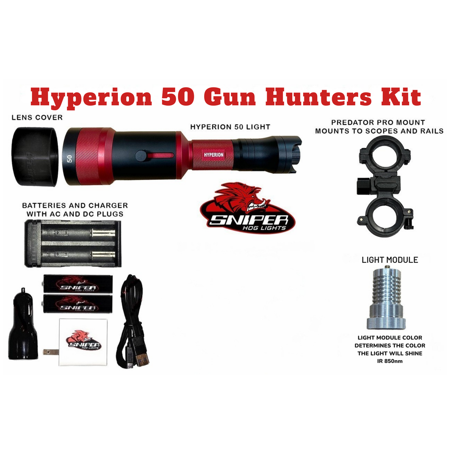 Sniper Hog Lights Hyperion 50 Gun Hunters Kit