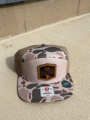 Midwest Thermal Optics Hat Richardson 168P Duck Camo 7-Panel Leather Patch Hat Harvest Duck Camo