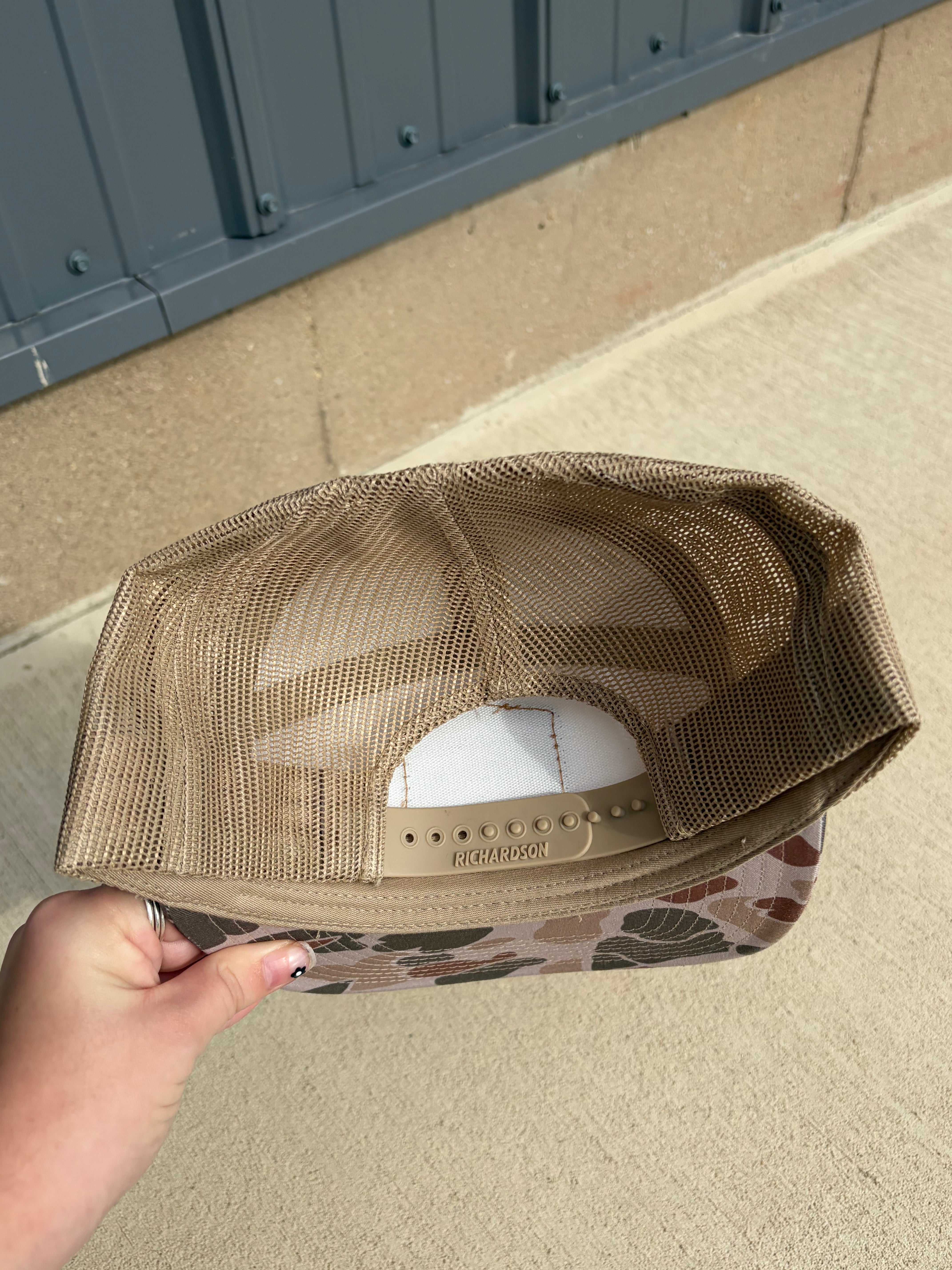 Midwest Thermal Optics Hat Richardson 168P Duck Camo 7-Panel Leather Patch Hat