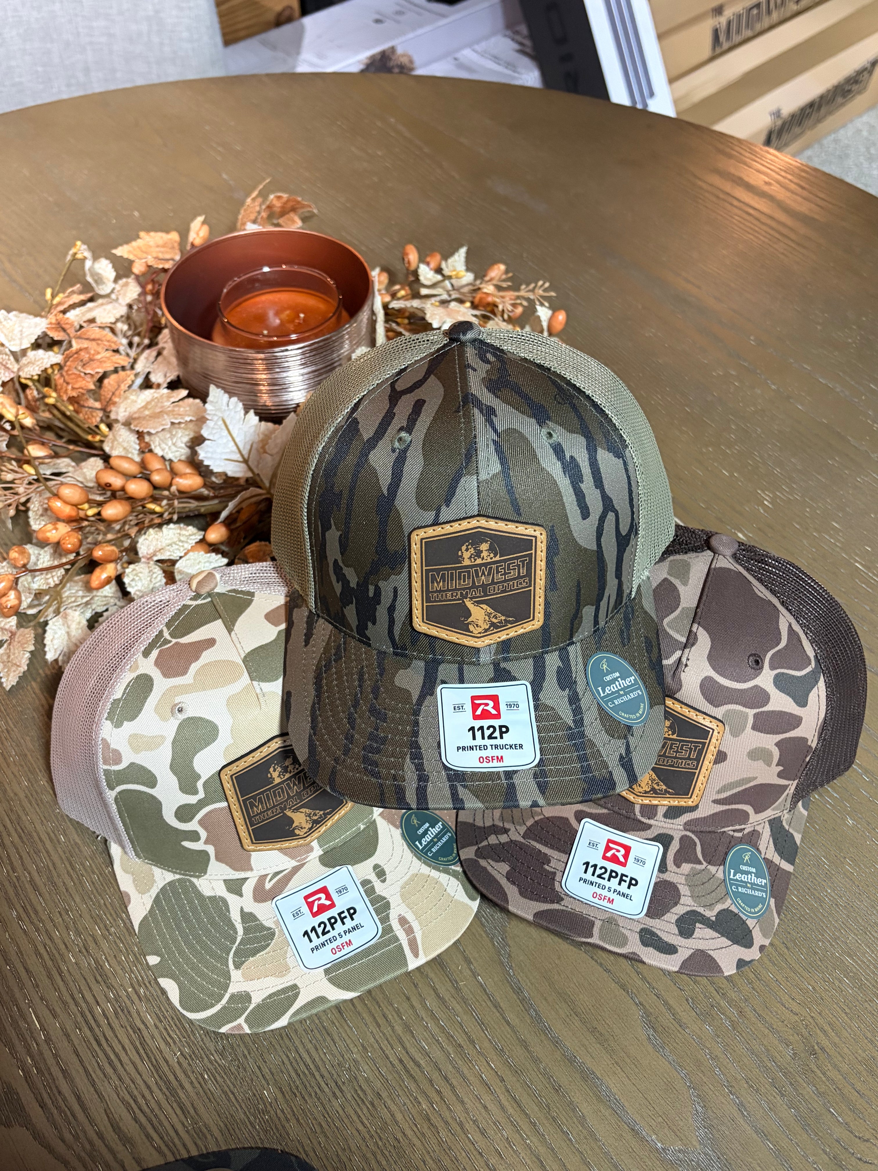 Midwest Thermal Optics Hat Richardson 112PFP Camo Leather Patch Hat - Midwest Thermal Optics Hat
