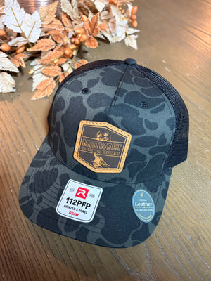 Midwest Thermal Optics Hat Richardson 112PFP Camo Leather Patch Hat - Midwest Thermal Optics Hat Sable Duck Camo Black