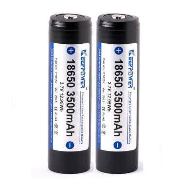 KeepPower 18650 Protected Li-ion Rechargable Batteries (2 pack) P1835J