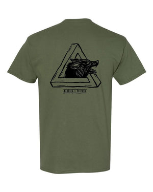 Warrior Tripods apparel Dead Steady Warrior Tripods T-Shirt Green