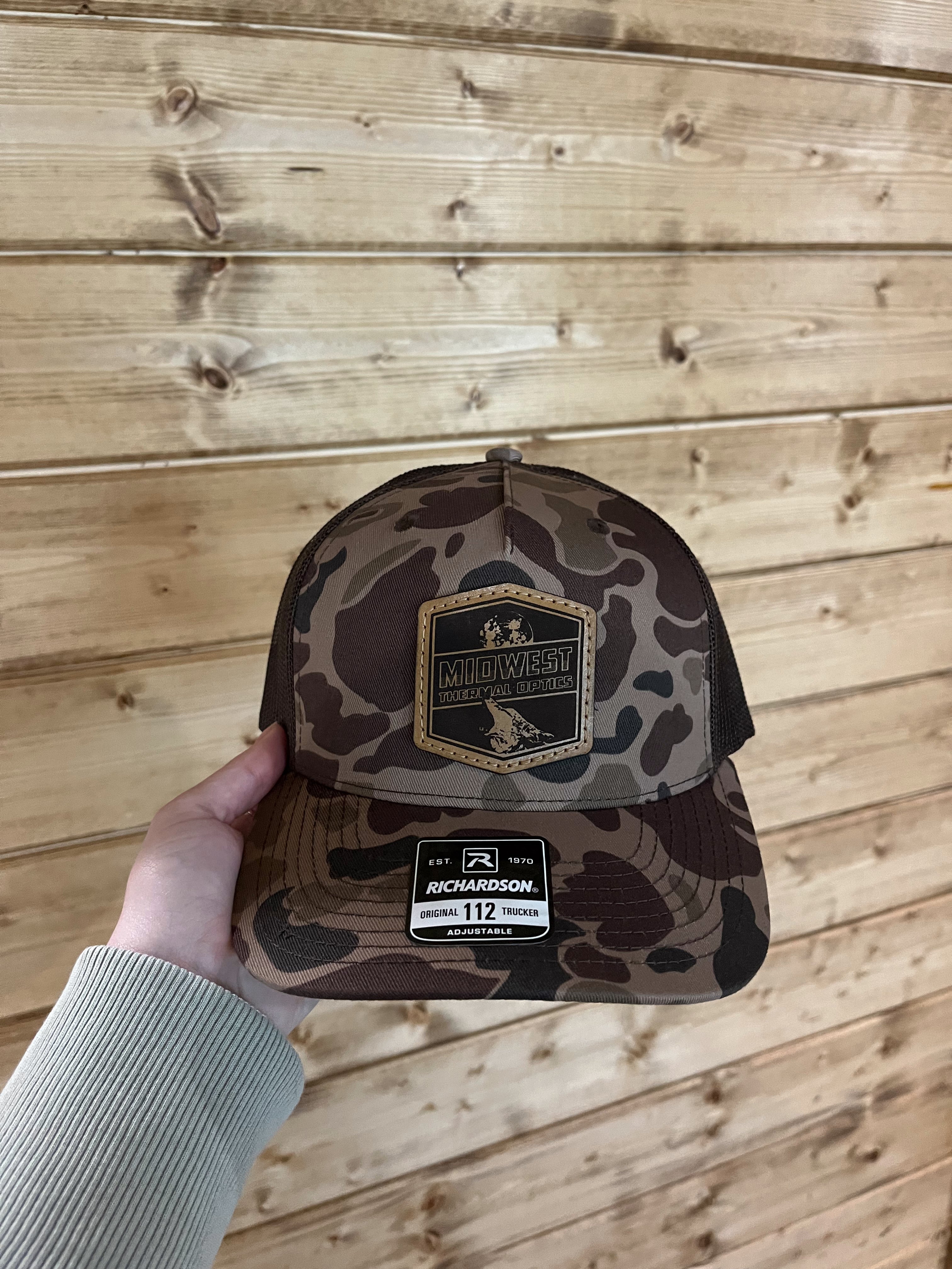 Midwest Thermal Optics Richardson 112 Adjustable Snapback - Midwest Thermal Optics Hat Bark Duck Camo Brown