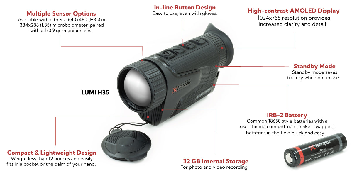 Nocpix Thermal Monocular Scanner Nocpix Lumi H35 Thermal Monocular 640
