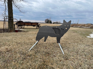 Atlas Targets Life Size SR500 Coyote Steel Target with Reactive Vital & Legs - Side Profile