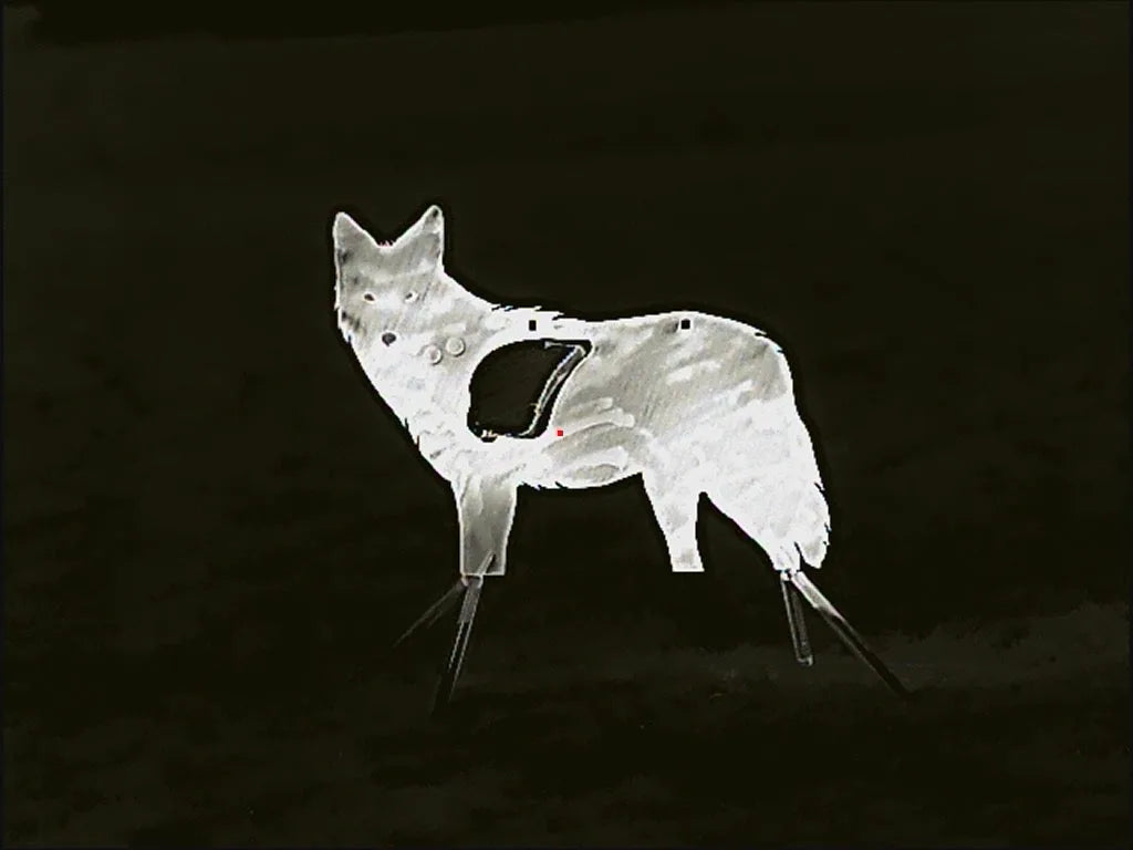 Atlas Targets Life Size SR500 Coyote Steel Target with Reactive Vital & Legs - Side Profile