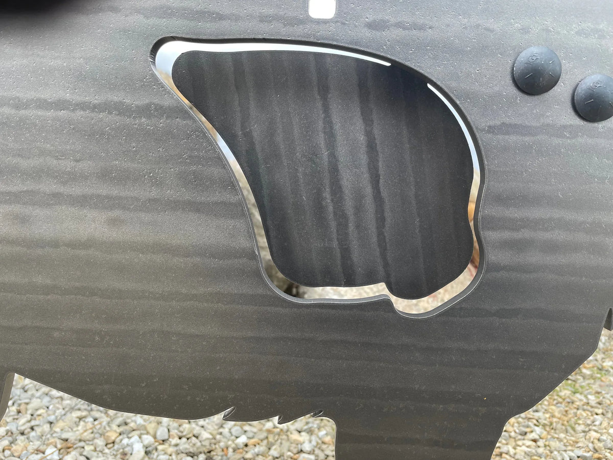 Atlas Targets Life Size SR500 Coyote Steel Target with Reactive Vital & Legs - Side Profile