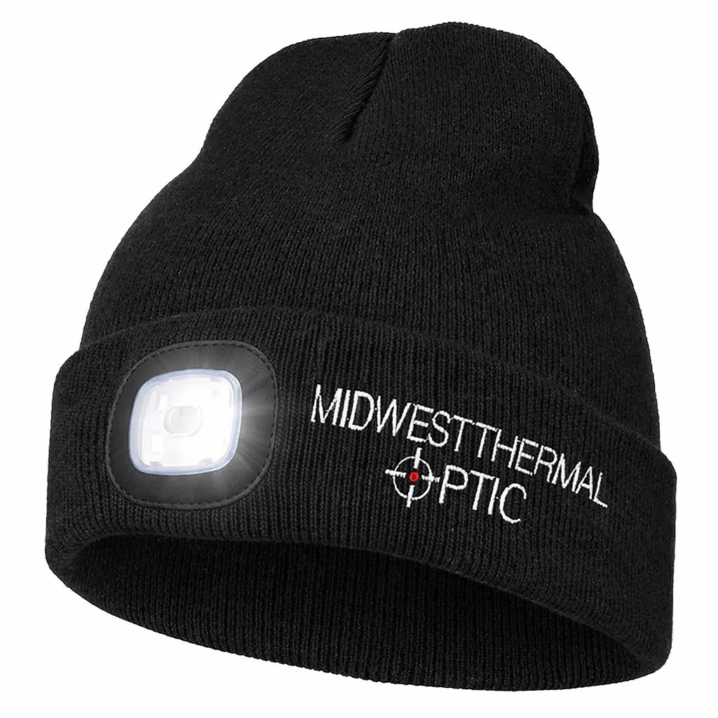 Midwest Thermal Optic Hat Midwest Thermal Optics LED Beanie – Rechargeable Lighted Winter Hat Black Green