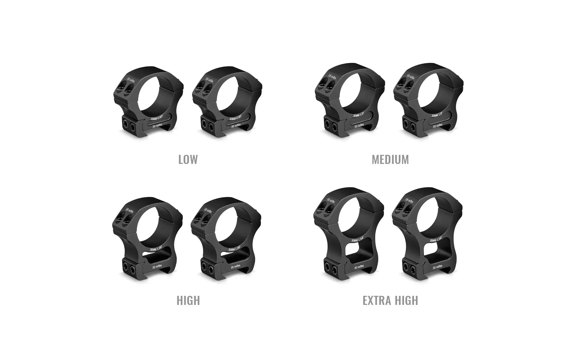 VORTEX OPTICS Vortex Optics Pro Series 30mm Rings Med - 1.00"