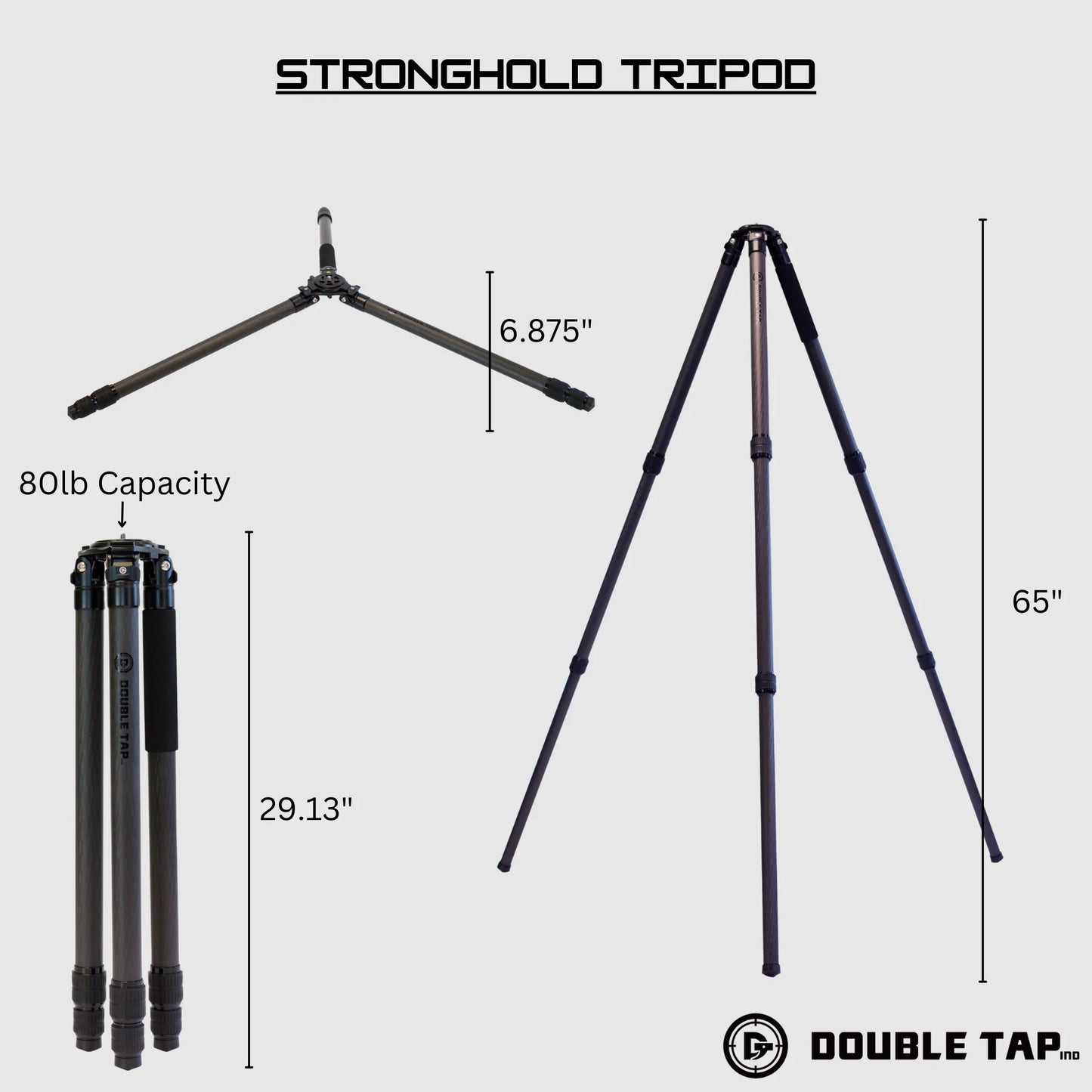 Double Tap Ind Stronghold Aluminum Tripod