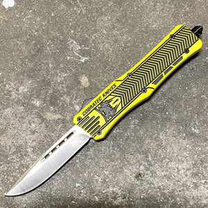 CobraTec CobraTec Knife - Small CTK-1 - Yellow with Graphite Black- Drop Not Serrated