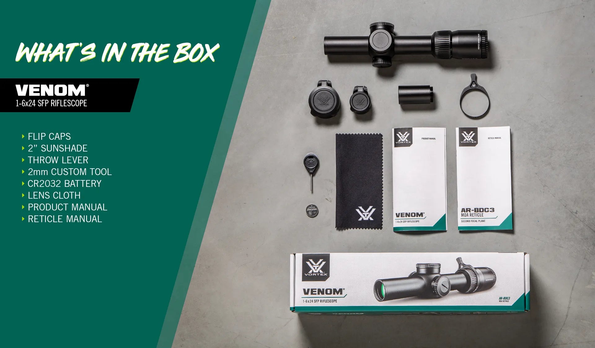 VORTEX OPTICS Vortex Optics Venom 1-6x24 SFP AR-BDC3 MOA Riflescope