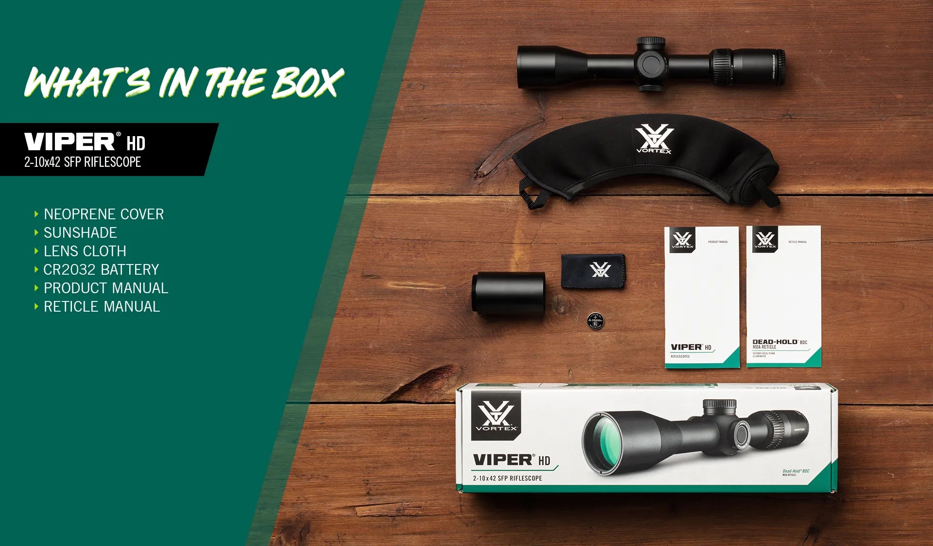 VORTEX OPTICS riflescope Vortex Optics Viper® HD 2-10x42 SFP Dead-Hold BDC MOA Riflescope
