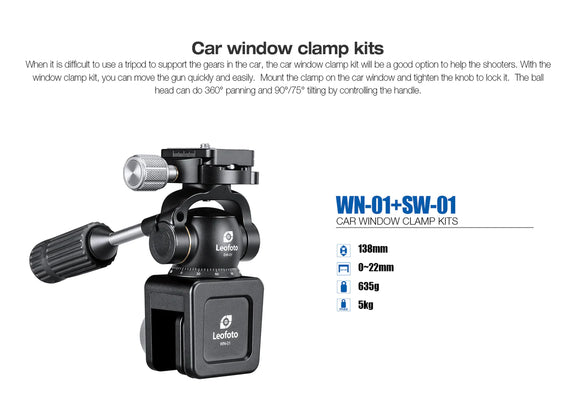 Leofoto Car Window Clamp Kits WN-01 SW-01